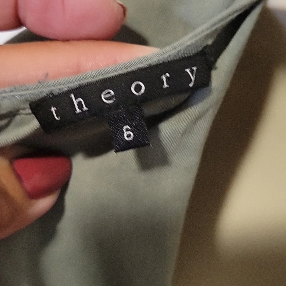 Theory 6 sheath dress  green short sleeve stretch office work career min…